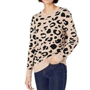 EUC Leopard Print Sweater Ultra Soft Tan Brown Size XLarge